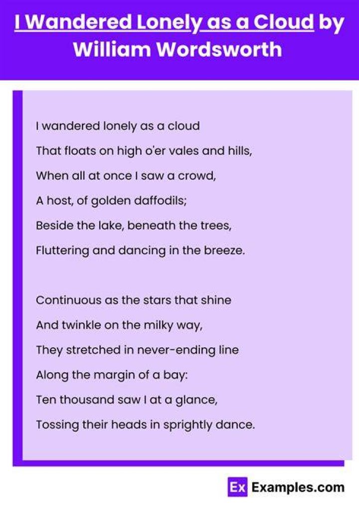 How is I wandered lonely as a cloud a romantic poem