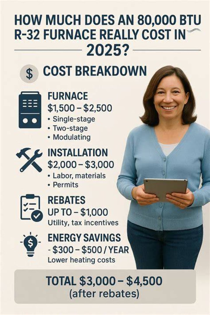 How much does a 80000 BTU furnace cost