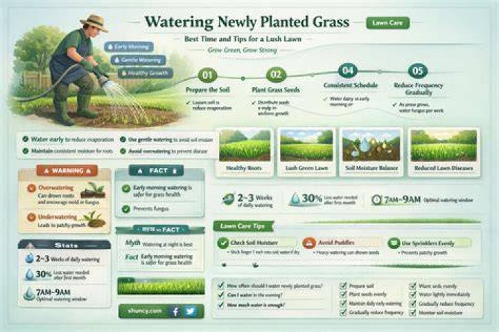 How often should I water newly planted grass seed