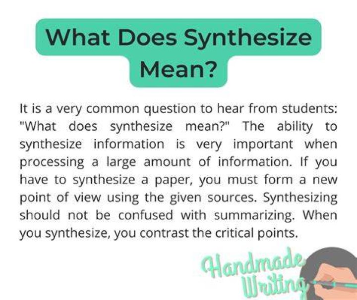 What does it mean to synthesize ideas