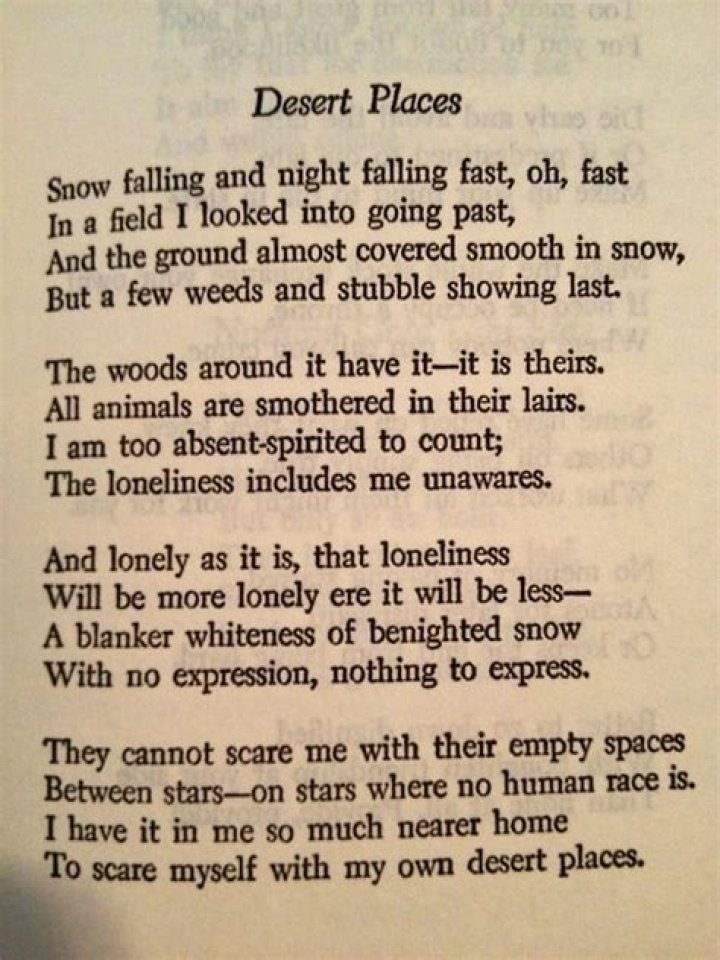 What is the poem desert places about