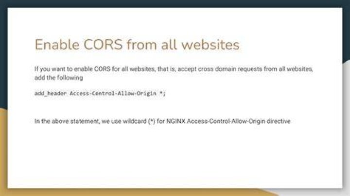 Why do we enable CORS